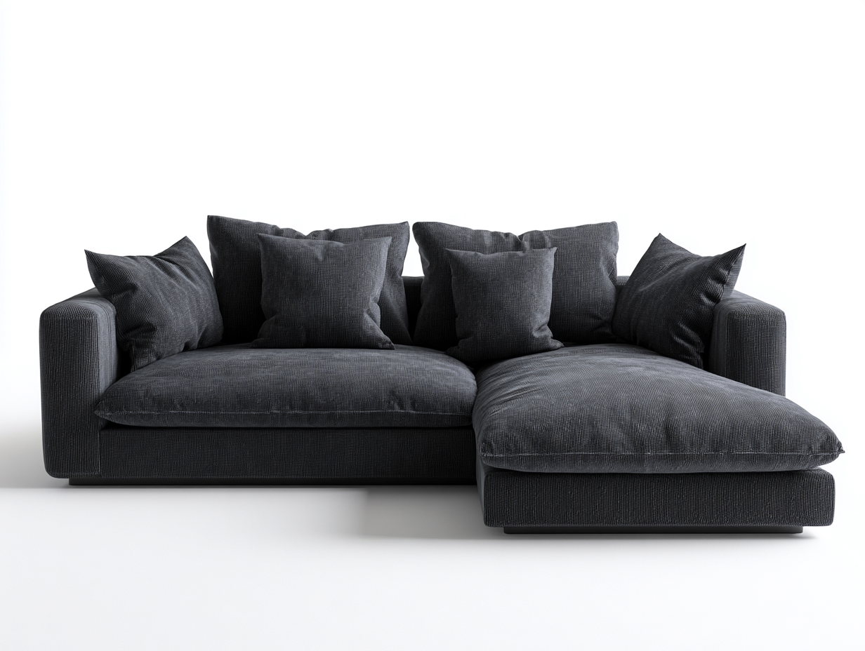 Divano angolare imbottito in tessuto 280x170x85 cm - grigio antracite - design moderno per soggiorno-Snugena