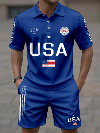 2026 World Cup-Men's USA Flag Top and Shorts Sets