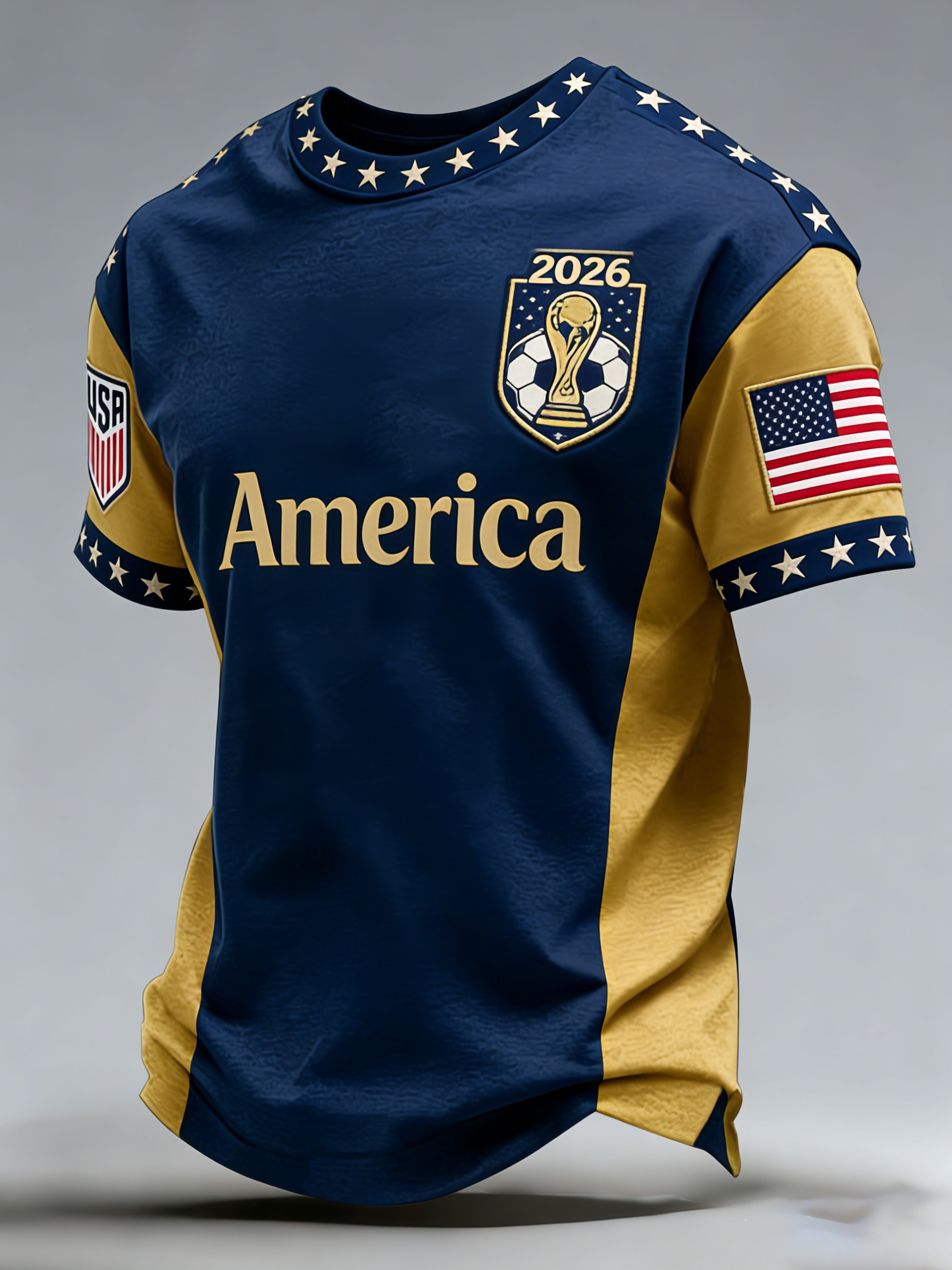 2026 World Cup-Men's American Soccer Support Print Fan T-Shirt