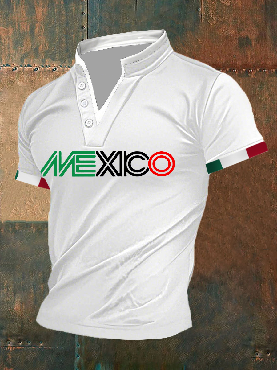 2026 World Cup-Men's Mexico Casual V-Neck Top