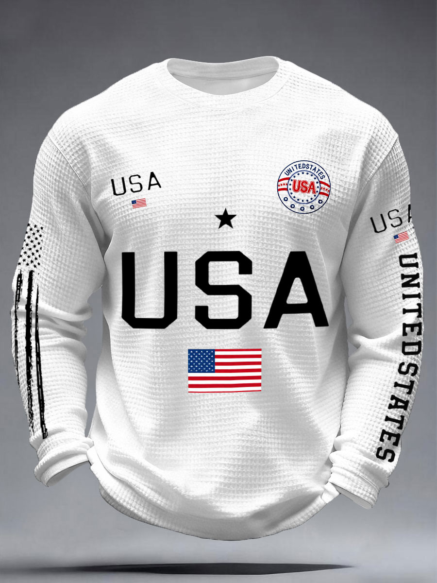 2026 World Cup-Men's USA Flag Waffle T-Shirts