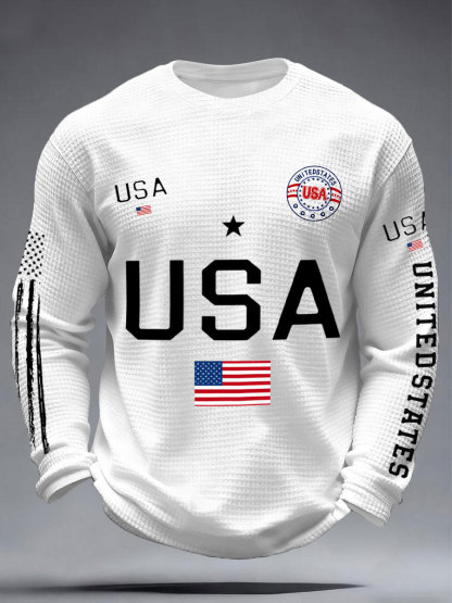 2026 World Cup-Men's USA Flag Waffle T-Shirts