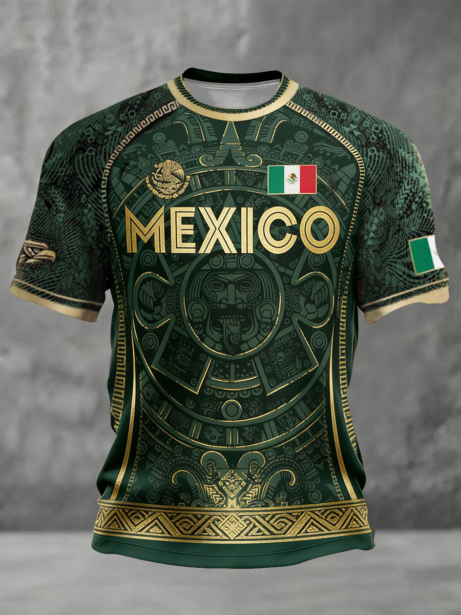 2026 World Cup-Men's Mexico Football Lover Printed T-shirt
