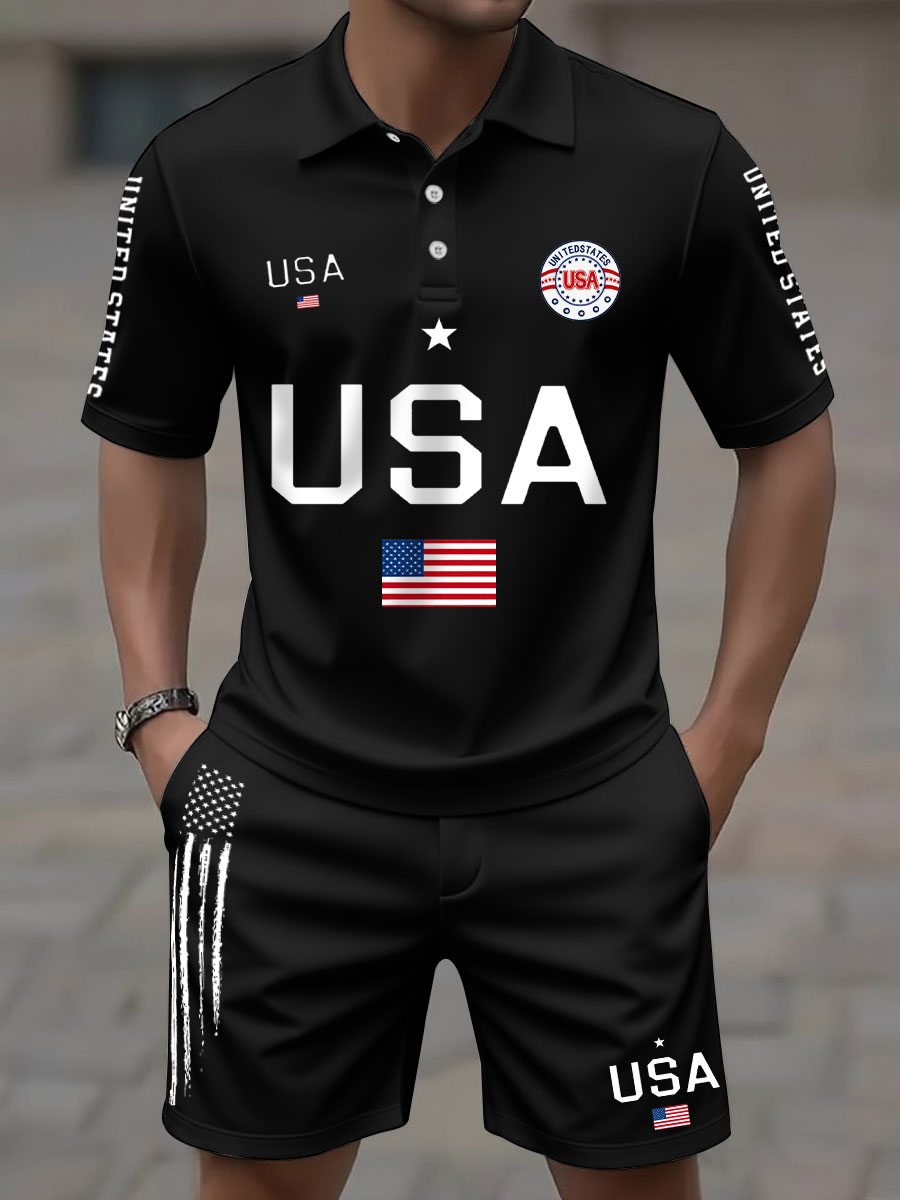 2026 World Cup-Men's USA Flag Top and Shorts Sets
