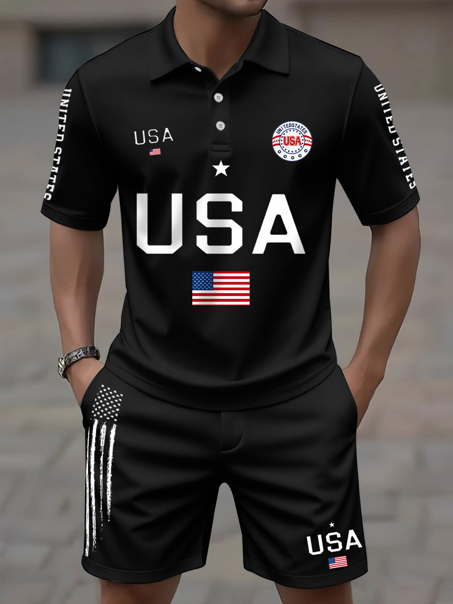 2026 World Cup-Men's USA Flag Top and Shorts Sets