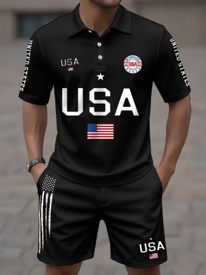 2026 World Cup-Men's USA Flag Top and Shorts Sets