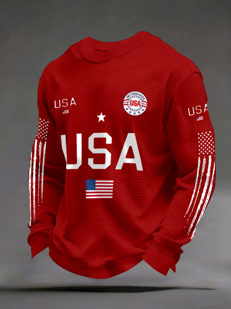 2026 World Cup-Men's USA Flag Waffle Sweatshirts