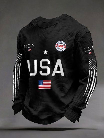 2026 World Cup-Men's USA Flag Waffle Sweatshirts