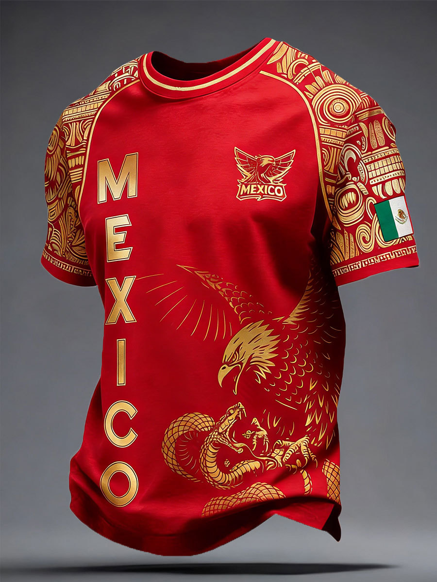 2026 World Cup-Men's Mexico Football Lover Printed T-shirt