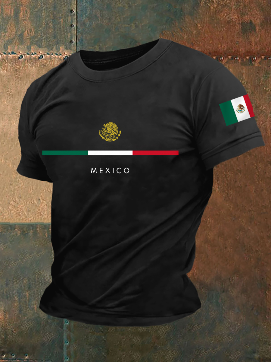 2026 World Cup-Men's Mexico Falg Print Casual Tee