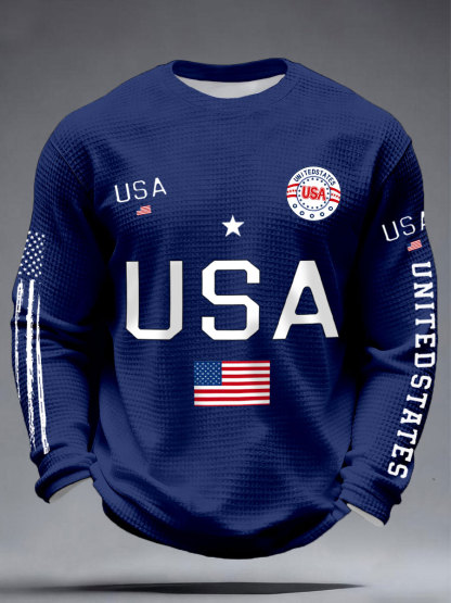 2026 World Cup-Men's USA Flag Waffle T-Shirts