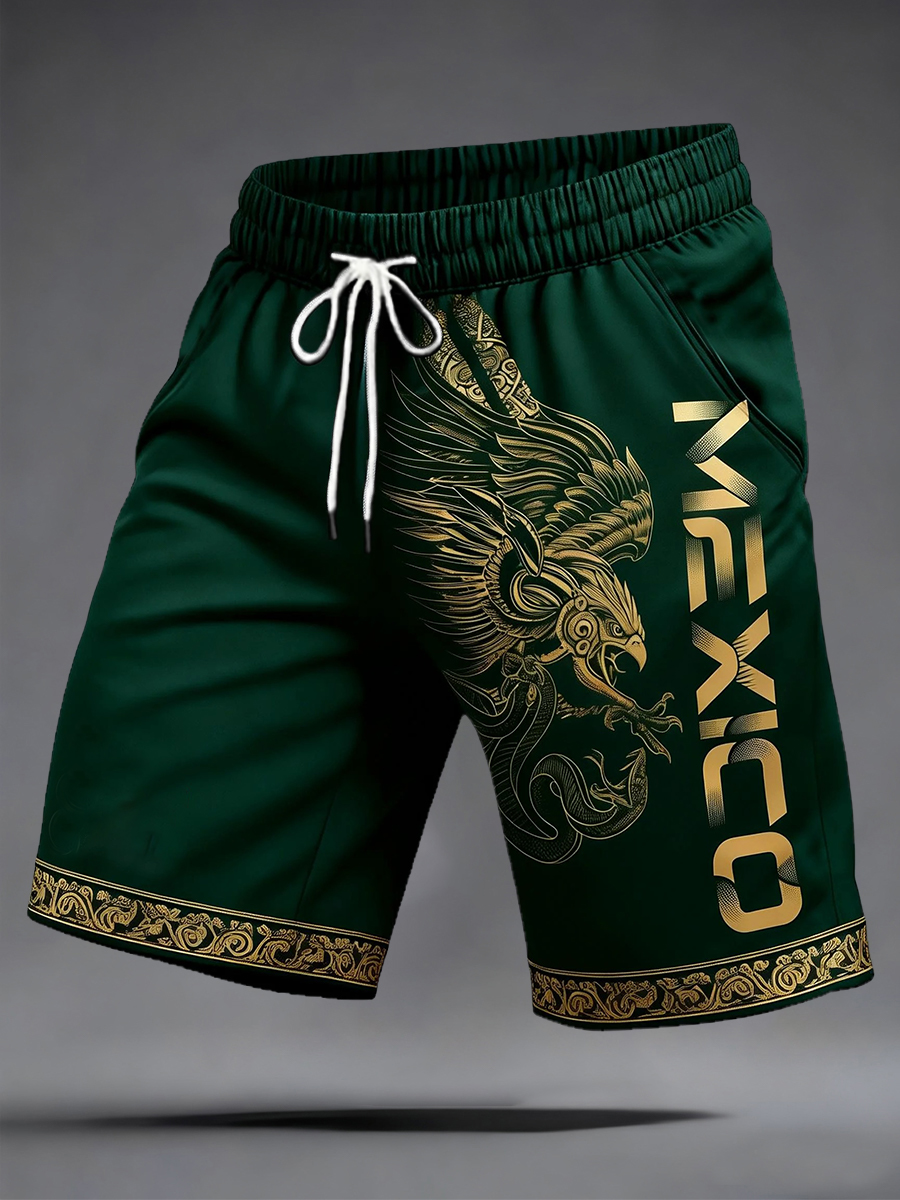 2026 World Cup-Men's Mexican Soccer Print Casual Shorts