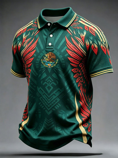 2026 World Cup-Men's Mexico Football Lover Art Printed Casual Tops