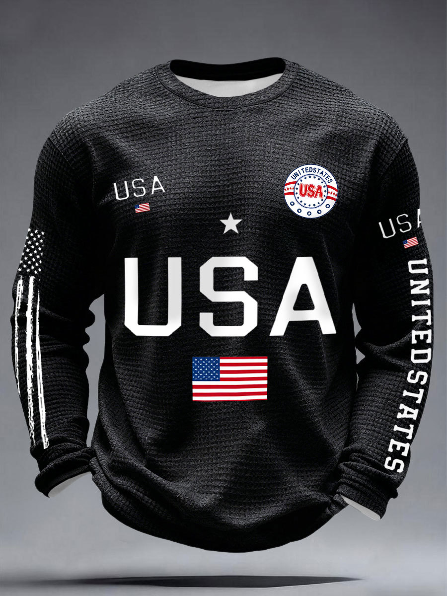 2026 World Cup-Men's USA Flag Waffle T-Shirts