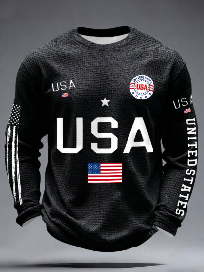 2026 World Cup-Men's USA Flag Waffle T-Shirts