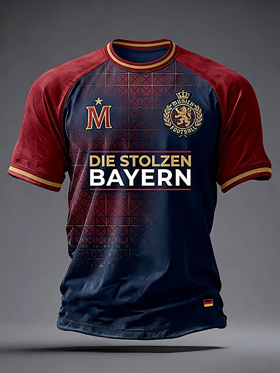 2026 World Cup-Men's German Football Fan Print T-shirt