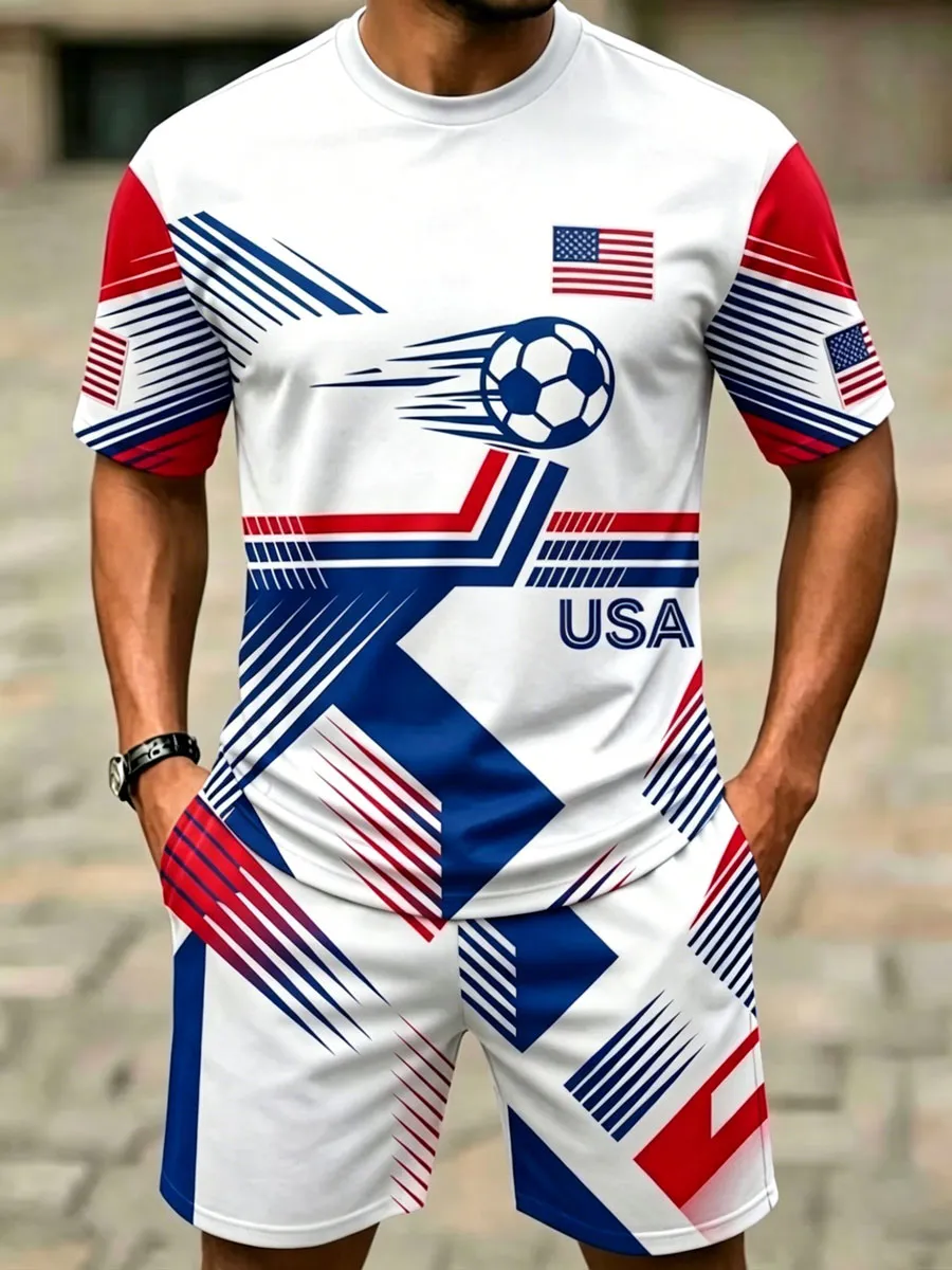 2026 World Cup-Men'S American Football Fan Art Print Suit