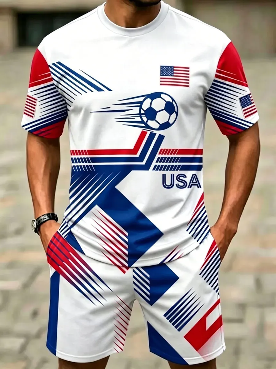 2026 World Cup-Men'S American Football Fan Art Print Suit