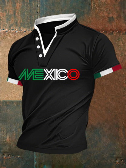 2026 World Cup-Men's Mexico Casual V-Neck Top