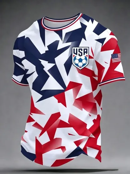 2026 World Cup-Men'S USA Football Lover Art Printed Polo Shirt