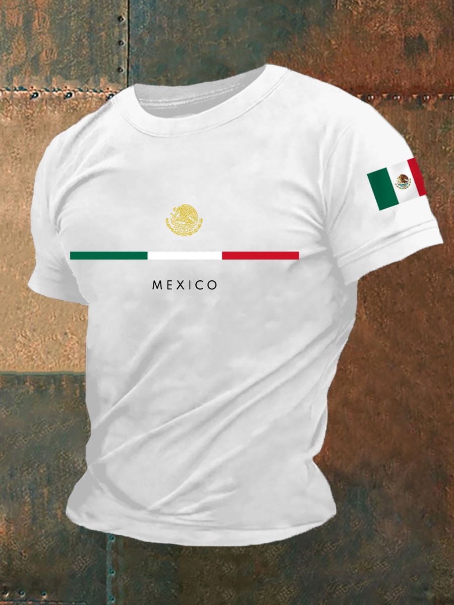 2026 World Cup-Men's Mexico Falg Print Casual Tee