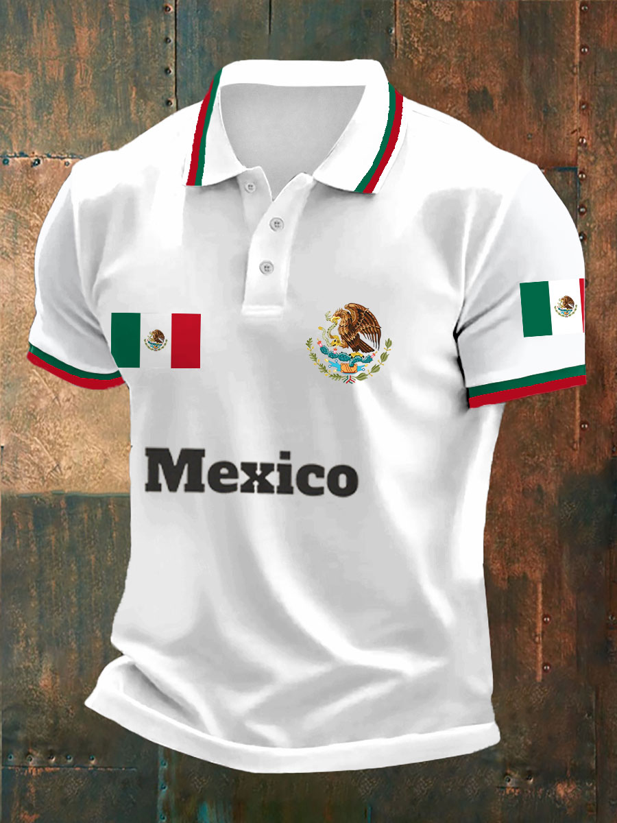 2026 World Cup-Men's Mexico Football Lover Printed polo shirt