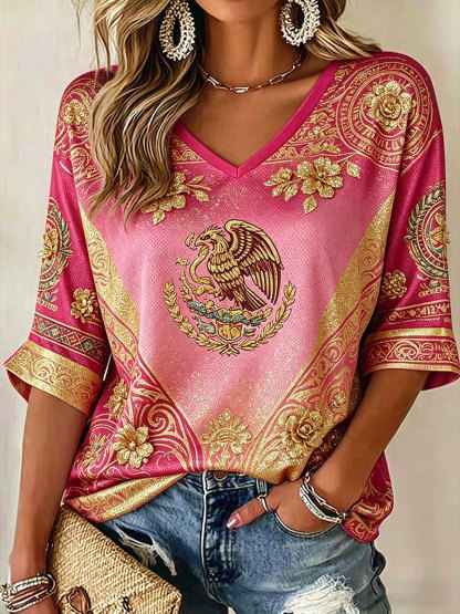 2026 World Cup-Women's Mexico Football Lover Art Printed T-shirt