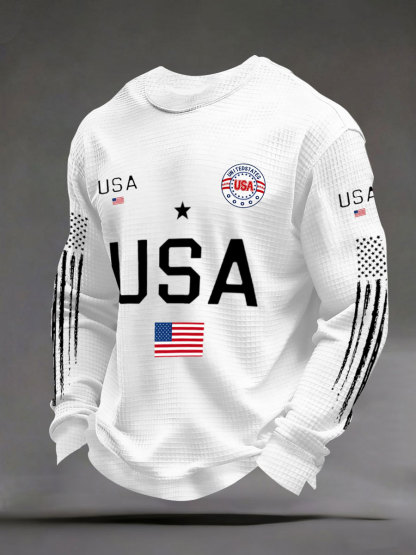 2026 World Cup-Men's USA Flag Waffle Sweatshirts