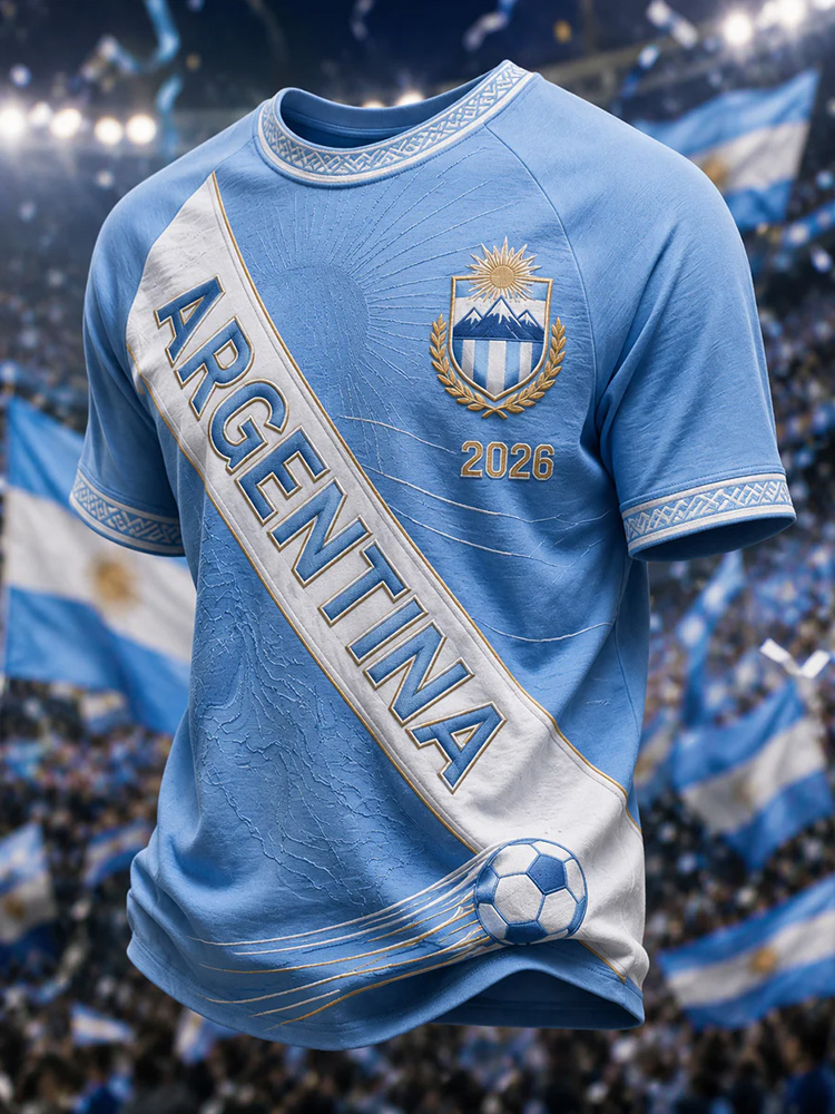 Men's Gift For Football Fans Print Casual Tee