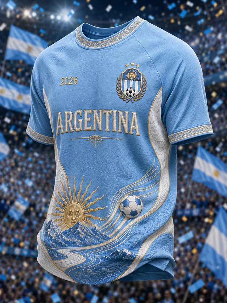 Men's Gift For Football Fans Print Casual Tee