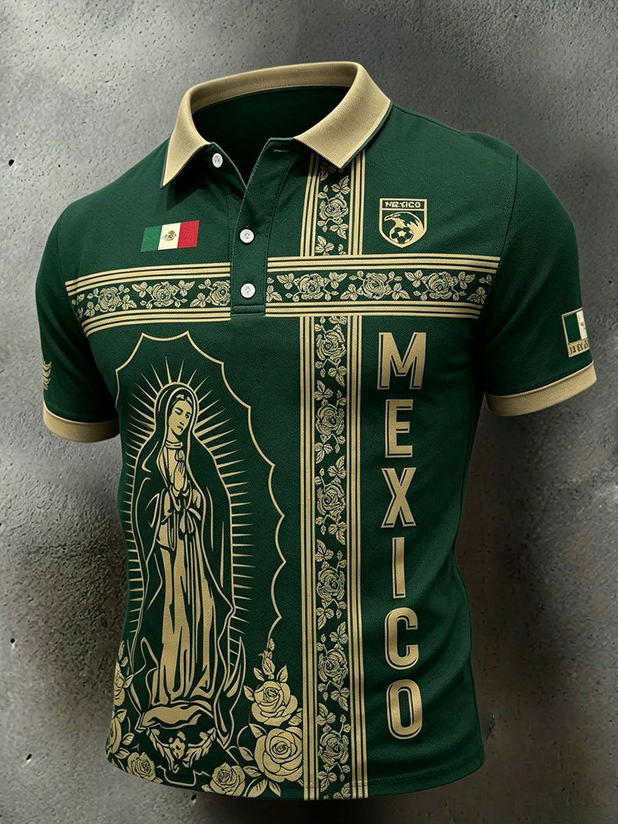 2026 World Cup-Men's Mexico Sports Lover Art Printed Casual Tops