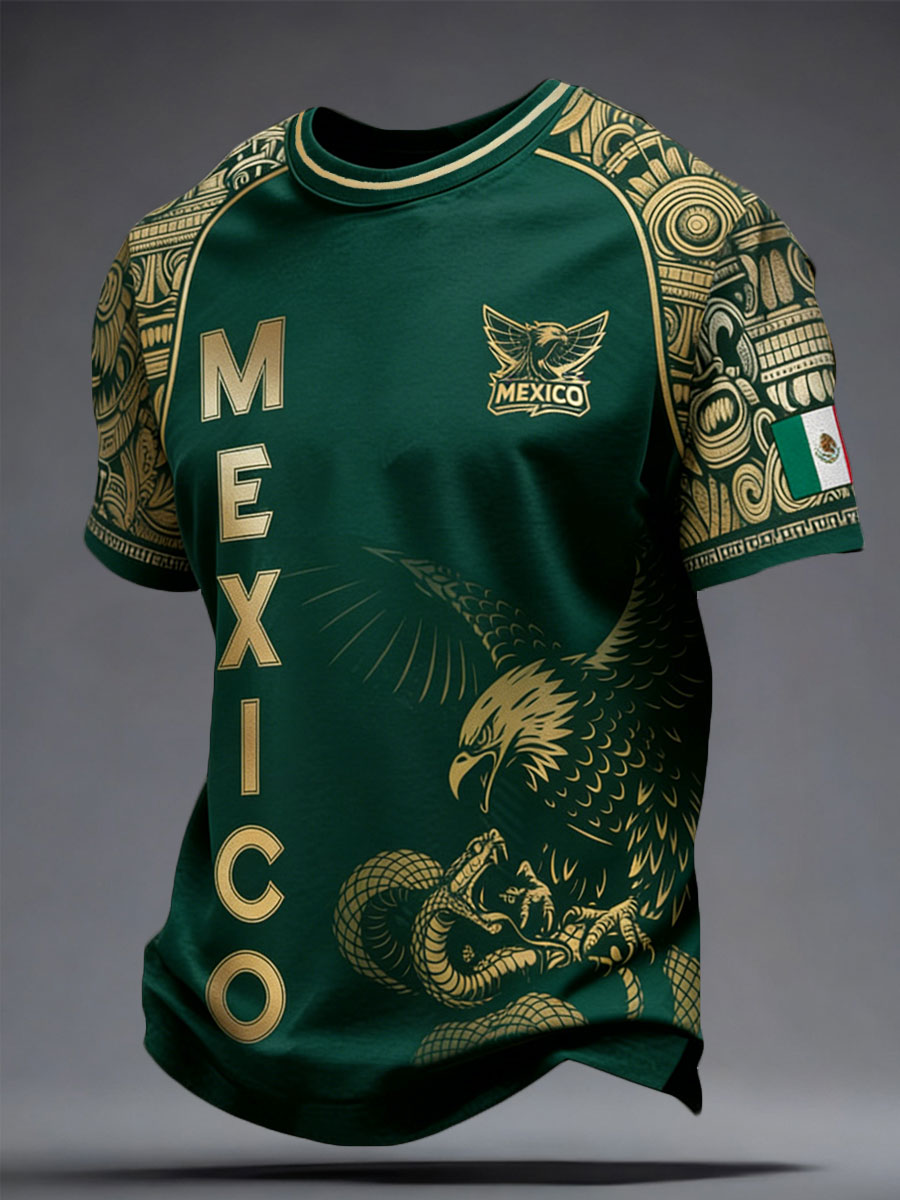 2026 World Cup-Men's Mexico Football Lover Printed T-shirt