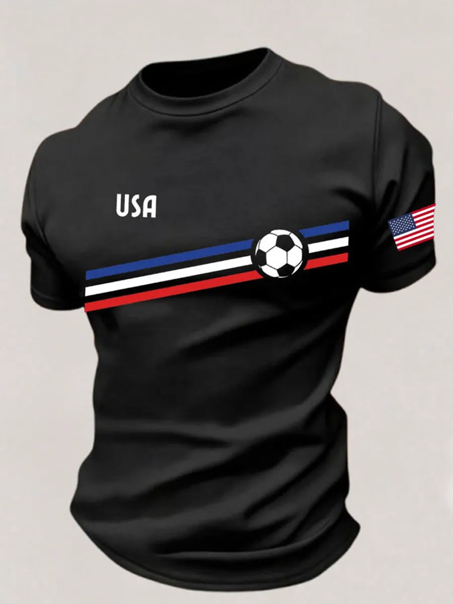 2026 World Cup-Men'S USA Football Lover Art Printed Polo Shirt