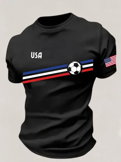 2026 World Cup-Men'S USA Football Lover Art Printed Polo Shirt