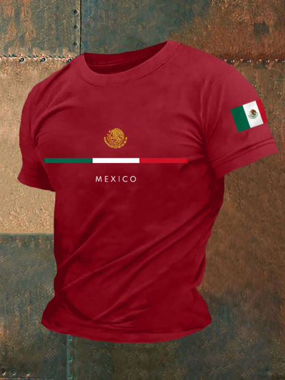 2026 World Cup-Men's Mexico Falg Print Casual Tee