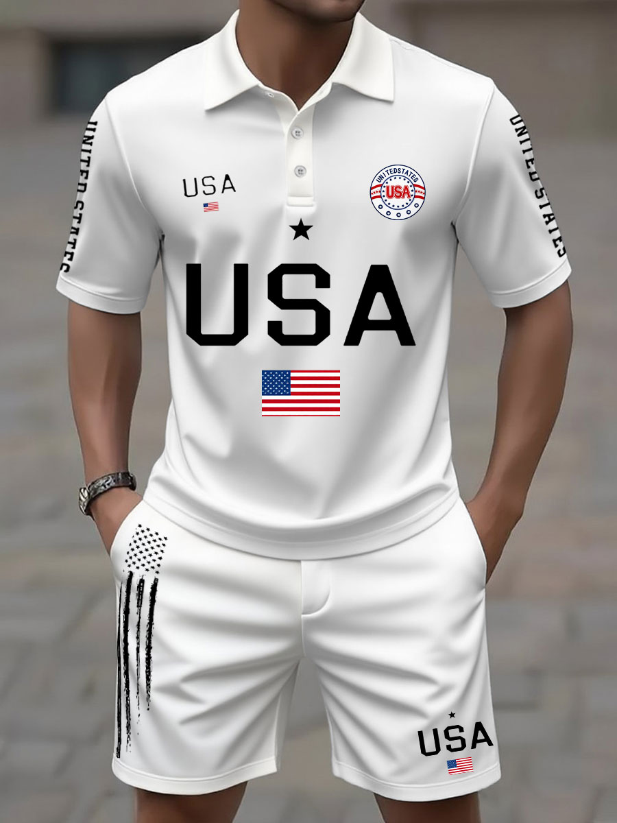 2026 World Cup-Men's USA Flag Top and Shorts Sets