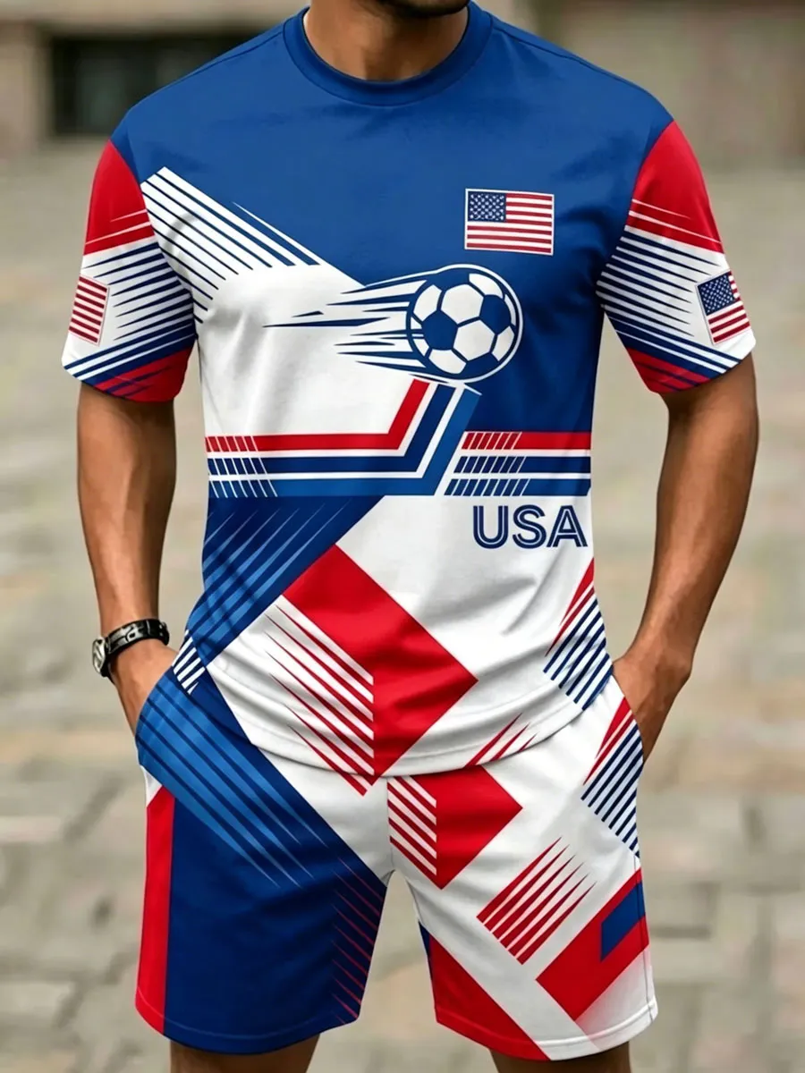 2026 World Cup-Men'S American Football Fan Art Print Suit