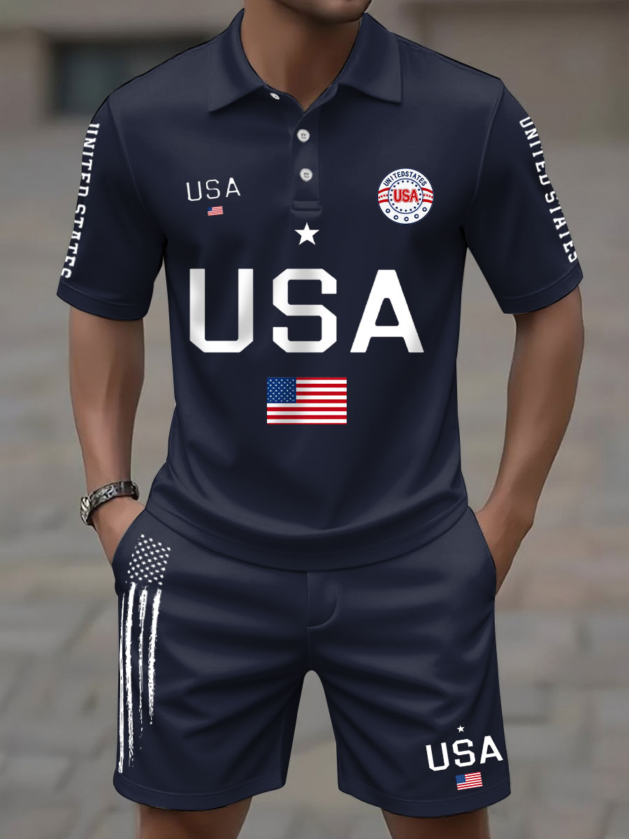 2026 World Cup-Men's USA Flag Top and Shorts Sets
