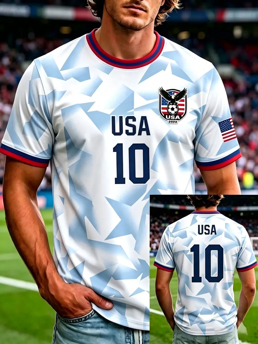 2026 World Cup-Men'S USA Football Lover Art Printed Polo Shirt