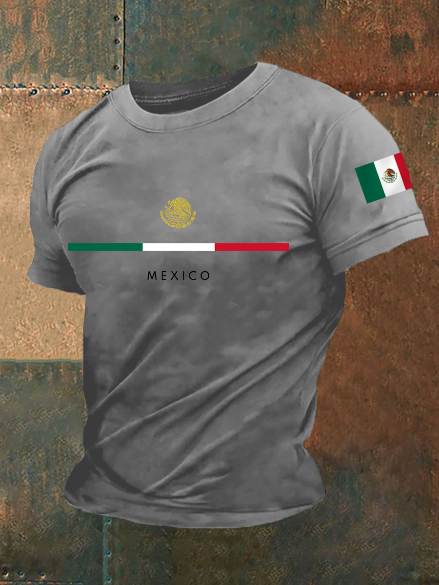 2026 World Cup-Men's Mexico Falg Print Casual Tee
