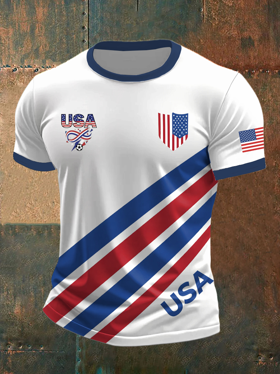 2026 World Cup-Men's USA Soccer Printed T-shirt