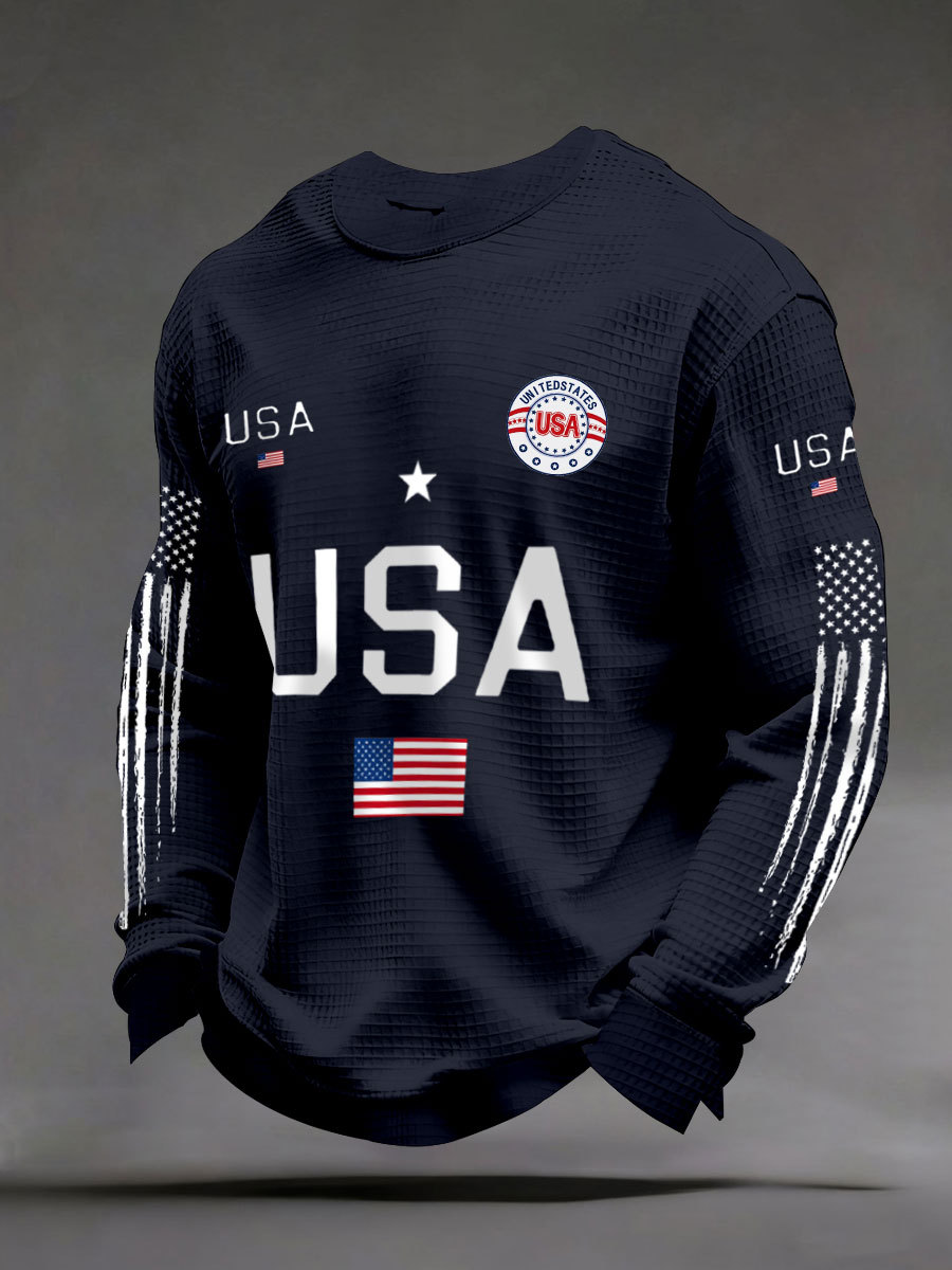 2026 World Cup-Men's USA Flag Waffle Sweatshirts