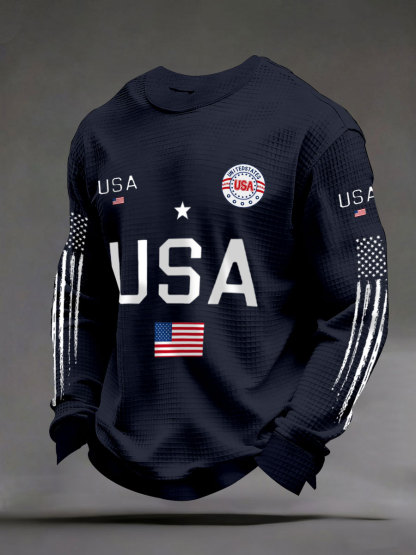 2026 World Cup-Men's USA Flag Waffle Sweatshirts