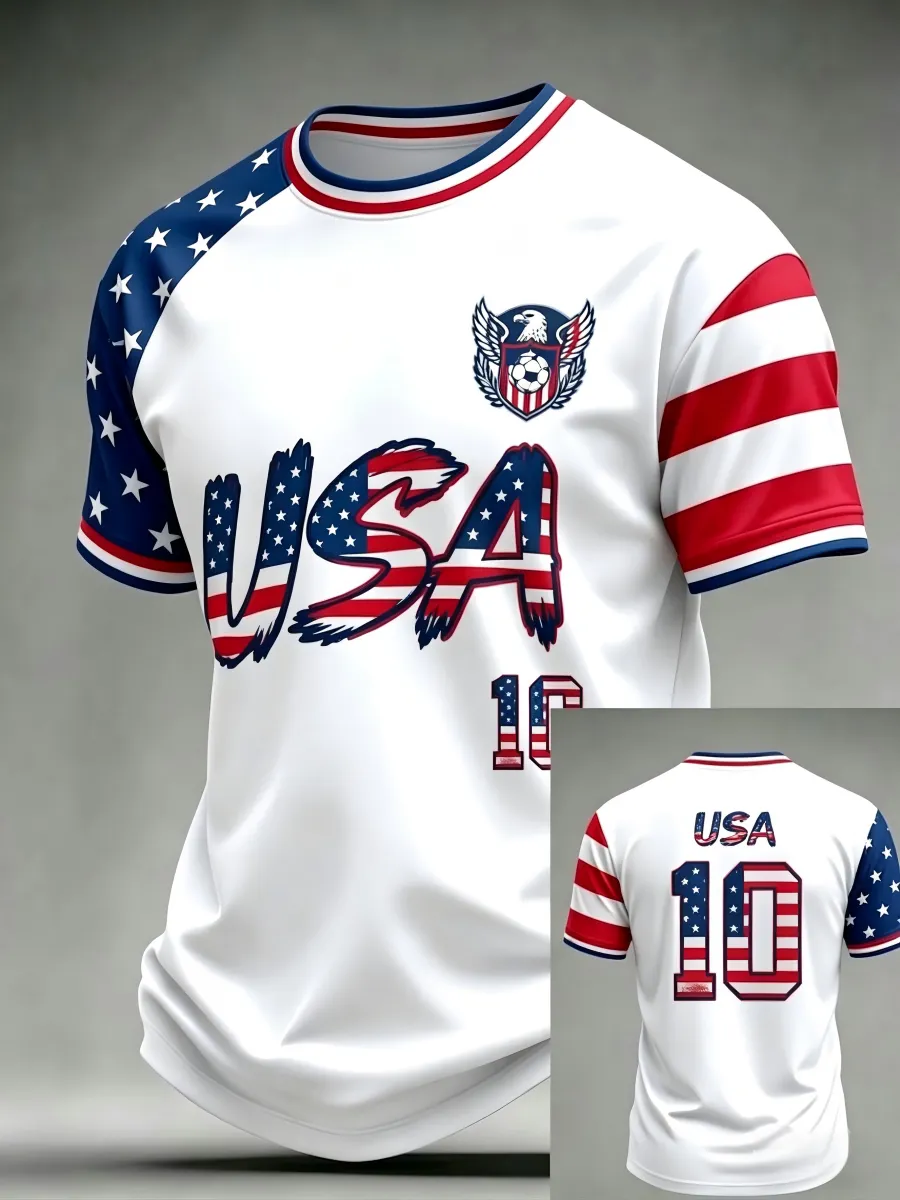 2026 World Cup-Men'S USA Football Lover Art Printed Polo Shirt