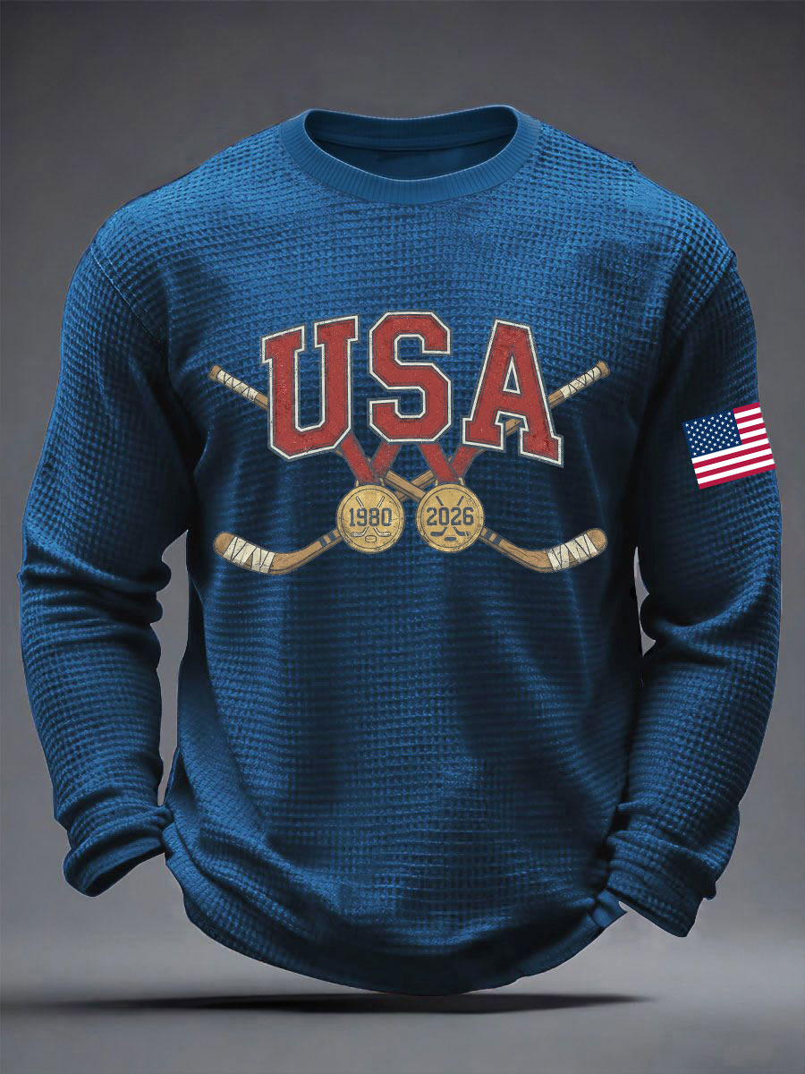 Men's American Hockey Printed Casual T-Shirt