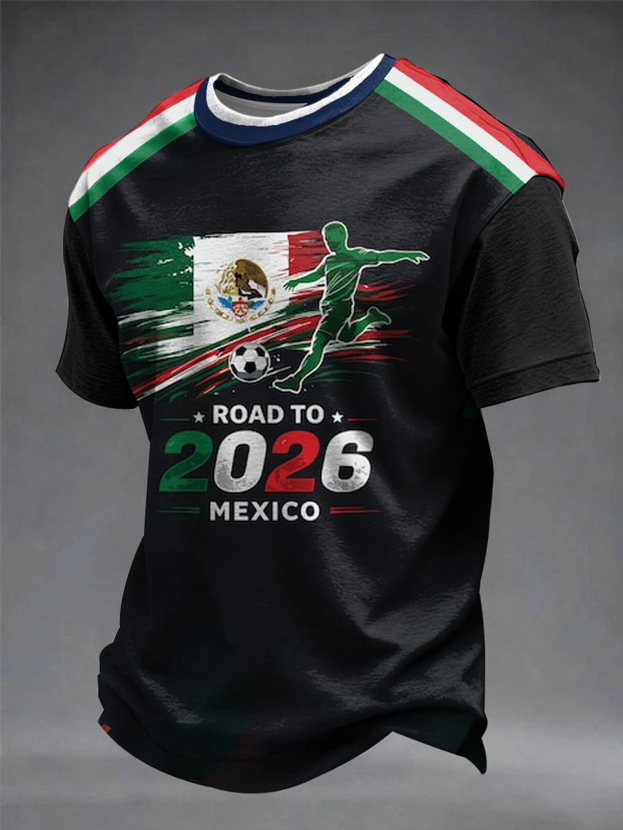 2026 World Cup-Men's Mexico Baseball Lover Print short sleeves t-shirt