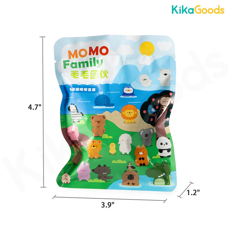 MoMo Family Animal Series Refrigerator Magnet Plush Blind Bag