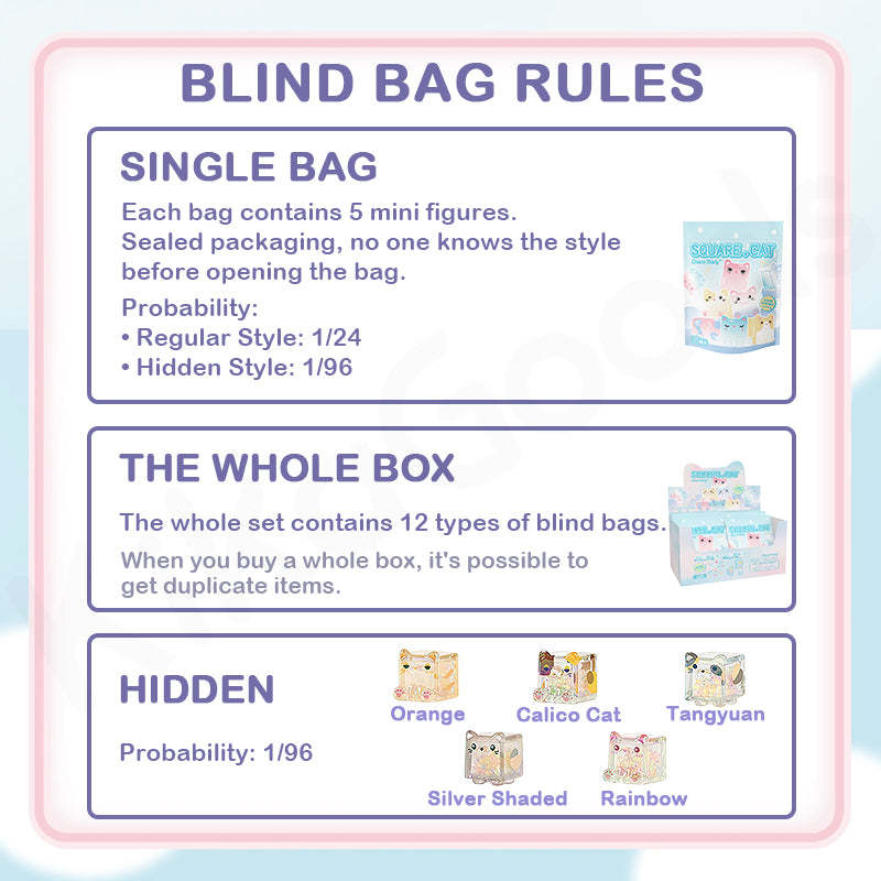 Square Cat Ice Cube Glow In The Dark Series Blind Bag