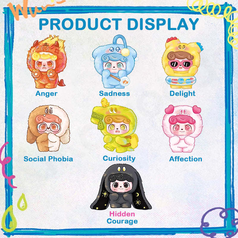 Q.Kid Emotional Hairy Monsters Series Plush Blind Box