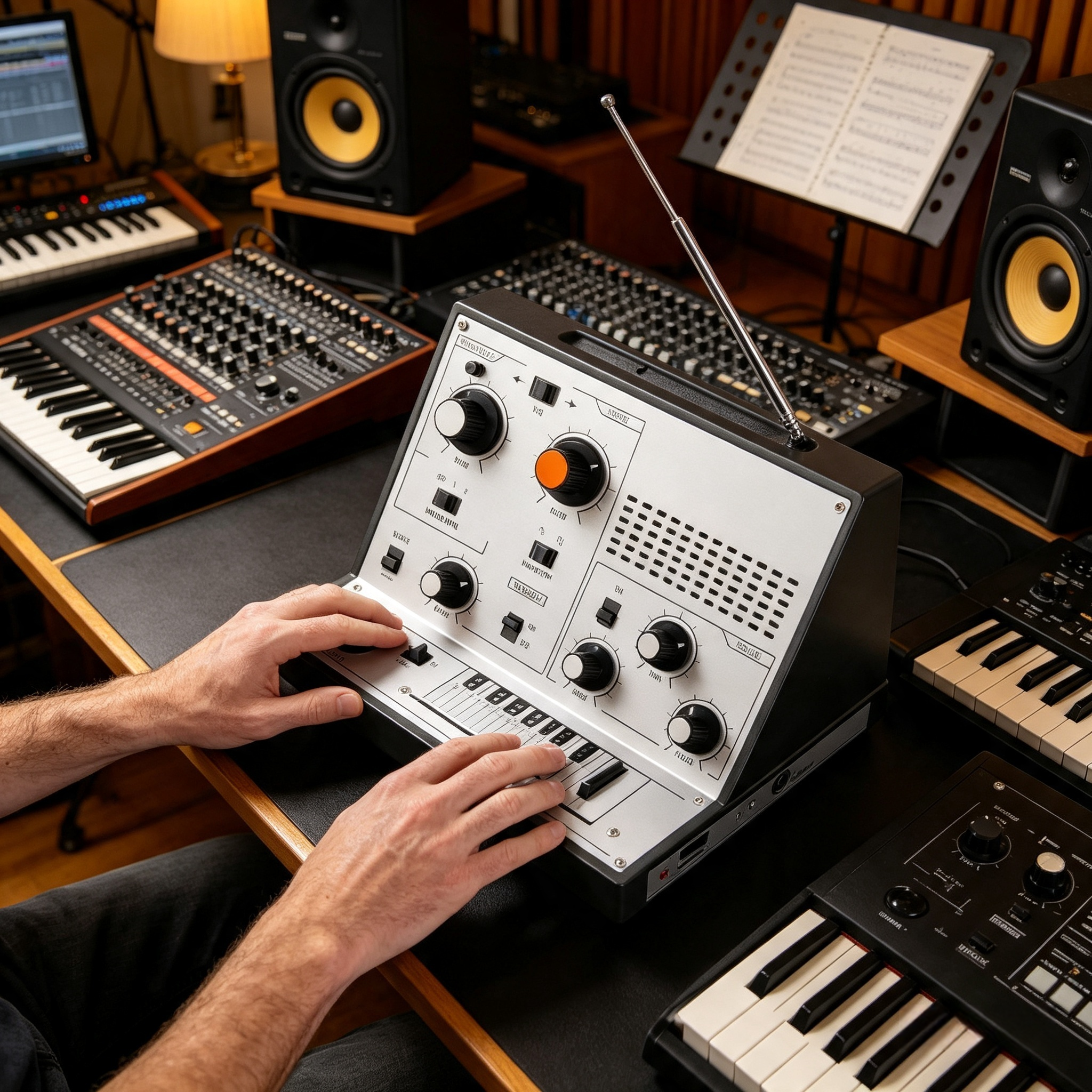 Portable Touch-Sensitive Synthesizer with Retro Analog Sound & Effects